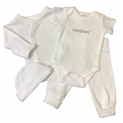 Soft Touch Babykleding Set Boss Katoen Wit 4-delig Mt 50/56