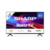 Sharp 43GD2225E - Roku 43 inch Full HD TV - Frameloze LED Smart TV multimedia streaming (HDR10, AV1 codec, 3 HDMI, ontvanger, wifi) - Netflix, Prime, Disney+, Apple TV
