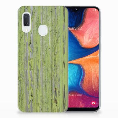 Samsung Galaxy A20e Bumper Hoesje Green Wood Samsung Galaxy A20e Bumper Hoesje Green Wood