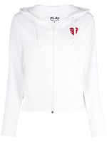 Comme Des Garçons Play hoodie crop à logo - Blanc - thumbnail