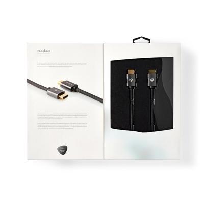High Speed HDMI-Kabel met Ethernet | HDMI-Connector - HDMI-Connector | Gun Metal Grey Gevlochten Kabel High Speed HDMI-Kabel met Ethernet | HDMI-Connector - HDMI-Connector | Gun Metal Grey Gevlochten Kabel