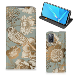 Smart Cover voor OPPO A52 | A72 Vintage Bird Flowers