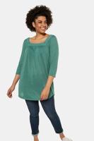 Ulla Popken Longshirt, A-lijn, kant aan hals, 3/4 mouwen - Grote Maten