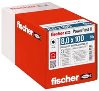 fischer 566333 WTP 8,0 x 100, 50 STK. PowerFast II houtschroef, zilver