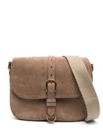 Golden Goose buckle-detail suede crossbody bag - Marron - thumbnail