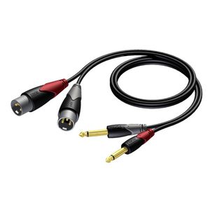 Procab CLA708/3 verloopkabel 2x XLR male naar 2x Jack 3m