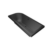 Xenz Principe ligbad 180x80x50cm links met poten zonder afvoer Acryl Ebony mat (mat zwart/antraciet) 6922-29