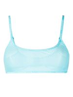 Alexander Wang brassière en résille à bande logo - Bleu - thumbnail