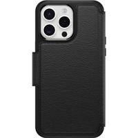 OtterBox Strada-hoesje voor iPhone 15 Pro Max voor MagSafe, schokbestendig, valbestendig, lederen folio met kaarthouder, 3x getest volgens militaire standaard, Zwart, Zonder Verpakking