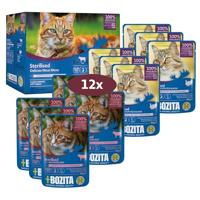 Bozita Sterilised natvoer, canapjes in gelei met vlees, 12 x 85 g, portiezak, graanvrij en tarwevrij voer voor katten, natvoer voor katten met 8,5% proteïne en 3,5% vetgehalte