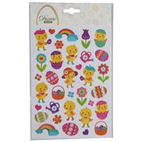 Stickers voorjaar en Pasen - kuikentjes - 1 vel - 15 x 21 cm