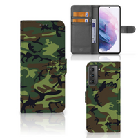 Samsung Galaxy S21 Plus Telefoon Hoesje Army Dark - thumbnail