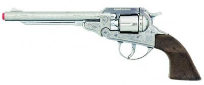 Gonher Speelgoed revolver cowboy 8 schots 27,5 cm zilver