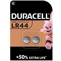 DURACELL LR44 (2 stuks) specialty alkalinebatterij 1,5V (A76) Voor Gebruik in Digitale Thermometers, Rekenmachines, Zaklampen, Polshorloges, Beveiligingssysteempanelen en Medische Apparaten