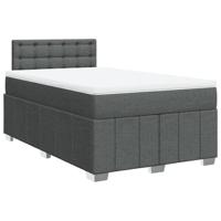 vidaXL Boxspring met matras stof donkergrijs 120x190 cm