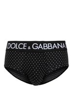 Dolce & Gabbana slip imprimé à taille à logo - Noir - thumbnail