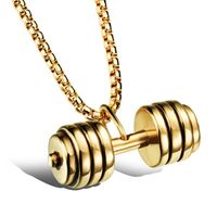 Mendes heren kettinghanger Dumbbell Gold - thumbnail