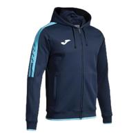 Joma - Heren sweatshirt - Olympiade - capuchon - ritssluiting, marineblauw, turquoise, fluorescerend, L