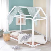 roba Huisbed 70 x 140 cm, Montessori - Kinderbed van FSC-gecertificeerd massief hout - Wit