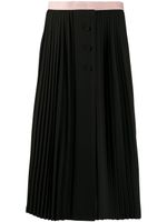 Gucci logo waistband pleated skirt - Noir