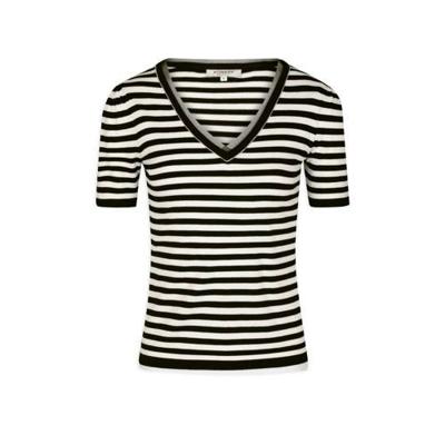 Morgan gestreepte fijngebreide trui ecru Morgan gestreepte fijngebreide trui ecru