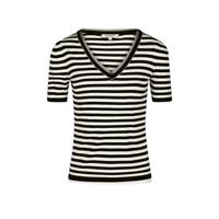 Morgan gestreepte fijngebreide trui ecru