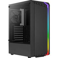 Aerocool BIONICV1BK Gaming-pc-behuizing, zwart, RGB gaming-behuizing, gehard glas + 12 cm ventilator