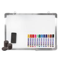 Magnetisch whiteboard/memobord - 50 x 70 cm - 12x gekleurde stiften - 15x magneten - en een wisser - thumbnail