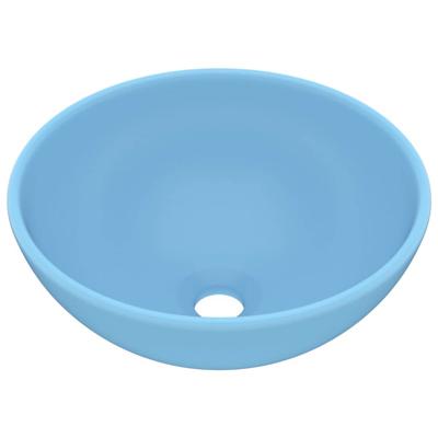 vidaXL Wastafel rond 32,5x14 cm keramiek mat lichtblauw