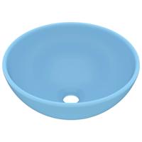 vidaXL Wastafel rond 32,5x14 cm keramiek mat lichtblauw