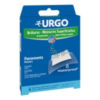 Urgo Brandwonden en Oppervlakkig Wonden Wateproof Wondpleister 10x7cm 4 stuks - thumbnail