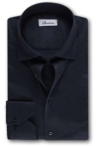 Stenströms Fitted Body Jersey shirt Marine, Effen