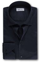 Stenströms Fitted Body Jersey shirt Marine, Effen