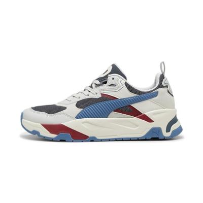 PUMA Trinity Sneaker voor heren, Blue Horizon Sterk Grijs Glaciaal Grijs Intens Rood, 43 EU