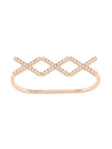 ALINKA 18kt rose gold KATIA TRIO diamond two-finger ring - Or