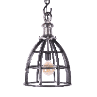 Industriële Hanglamp Ramo 70 cm 1 Lichts Faded Grey Met Ruw Nickel