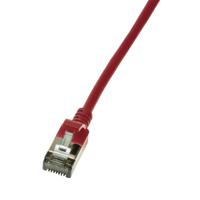 LogiLink CQ9064S RJ45 Netwerkkabel, patchkabel CAT 6A U/FTP 3.00 m Rood Extreem dun, Vlambestendig, Flexibel, Folie afscherming, Halogeenvrij, Snagless,