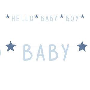 Letterslinger &apos;Hello Baby Boy&apos; Sterren Blauw (1,4m)