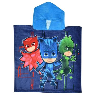 Disney Badponcho Pj Masks Junior 100 Cm Katoen Lichtblauw/blauw