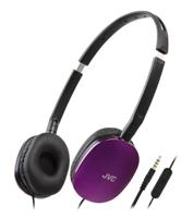 JVC Flats On-Ear Bedrade Koptelefoon – Plat Opvouwbaar Ontwerp – 30 mm Driver voor Krachtig Geluid – Zachte Oorkussens voor Comfort – Stalen Hoofdband – Lichtgewicht & Draagbaar – HA-S160M-V (Paars)
