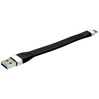 Roline USB-kabel USB 3.2 Gen1 (USB 3.0 / USB 3.1 Gen1) USB-A stekker, USB-C stekker 11 cm Zwart 11.02.9014 - thumbnail