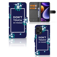 Xiaomi Poco F5 Portemonnee Hoesje Flowers Blue DTMP - thumbnail