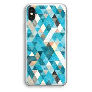 Gekleurde driehoekjes blauw: iPhone XS Transparant Hoesje