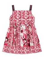 Dolce & Gabbana Kids robe à imprimé Majolica - Blanc