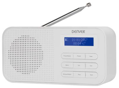 Denver DAB-42 Zakradio DAB+, VHF (FM) Wekfunctie Wit