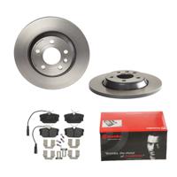 Remmenset, remschijf BREMBO, Remschijftype: Massief, Inbouwplaats: Achteras: , u.a. für VW, Seat, Ford