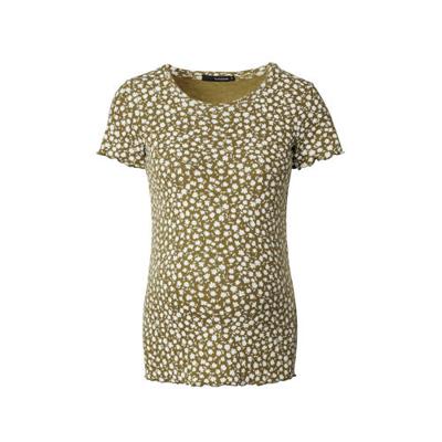 Supermom gebloemd zwangerschapsshirt olijfgroen/wit Supermom gebloemd zwangerschapsshirt olijfgroen/wit