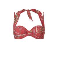 TC WOW gebloemde strapless beugel bikinitop rood/groen