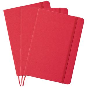 Set van 5x stuks luxe schriftjes/notitieboekjes rood met elastiek A5 formaat