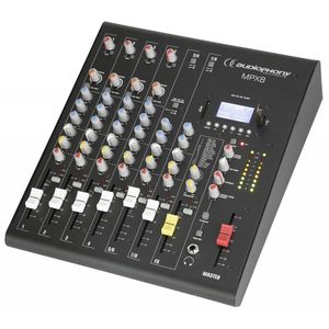 Audiophony MPX8 8-kanaals PA mixer en mediaspeler